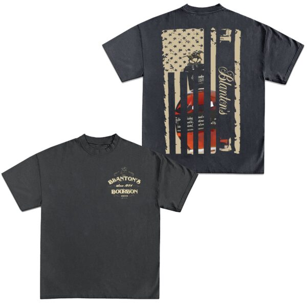 Blanton's Bourbon US Flag T-Shirt | Patriotic Whiskey Graphic Tee - Image 4