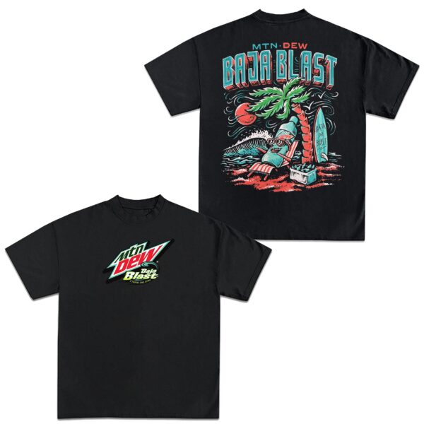 Mountain Dew Baja Blast Beach T-Shirt | Tropical Soda Graphic Tee