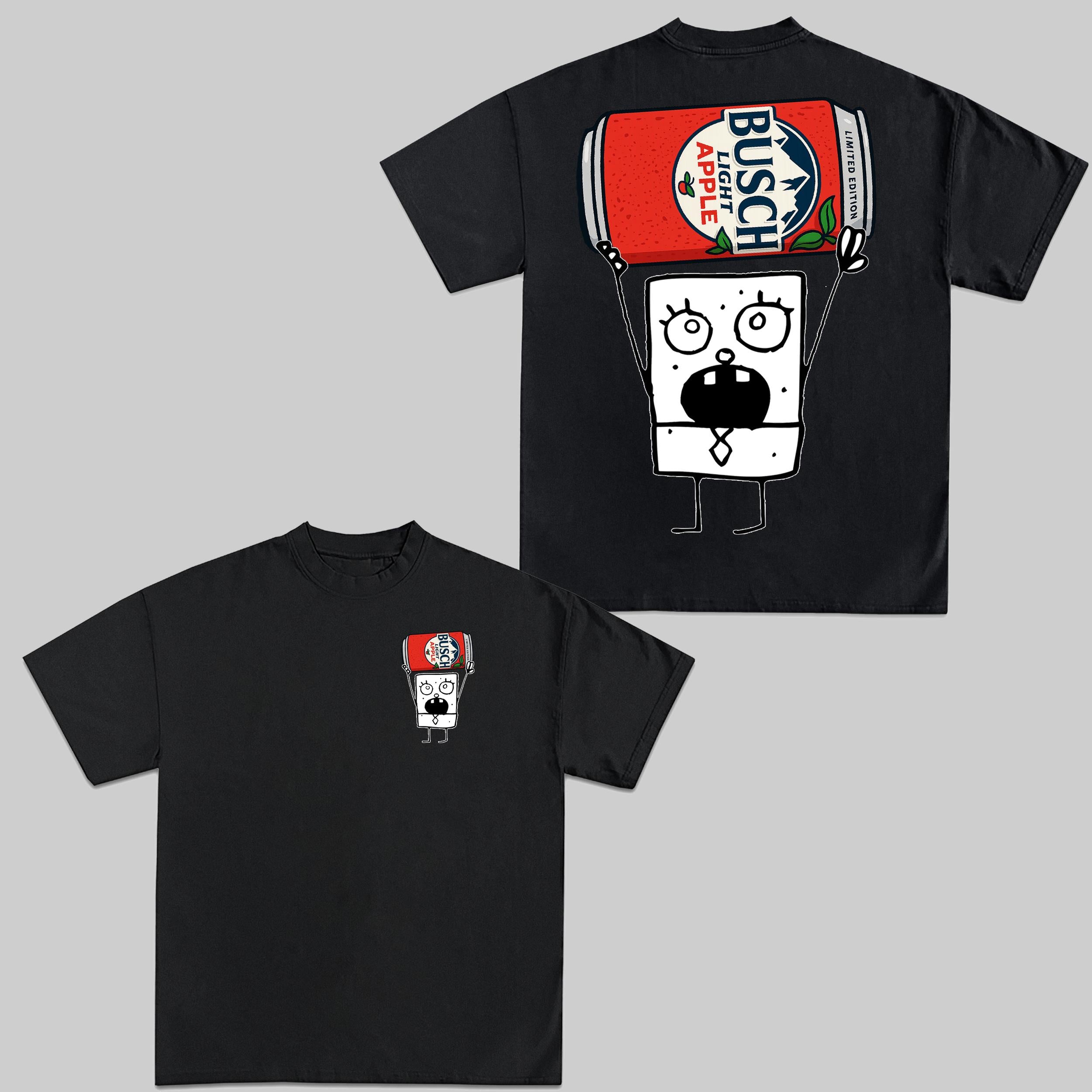 Doodlebob Busch Light Apple T-Shirt | Funny Beer Cartoon Tee